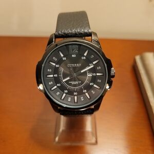 Brand New Black Curren Chronometer Quartz Men's Watch